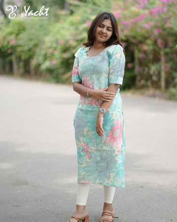 ✨ Mint Blossom Elegance Kurti