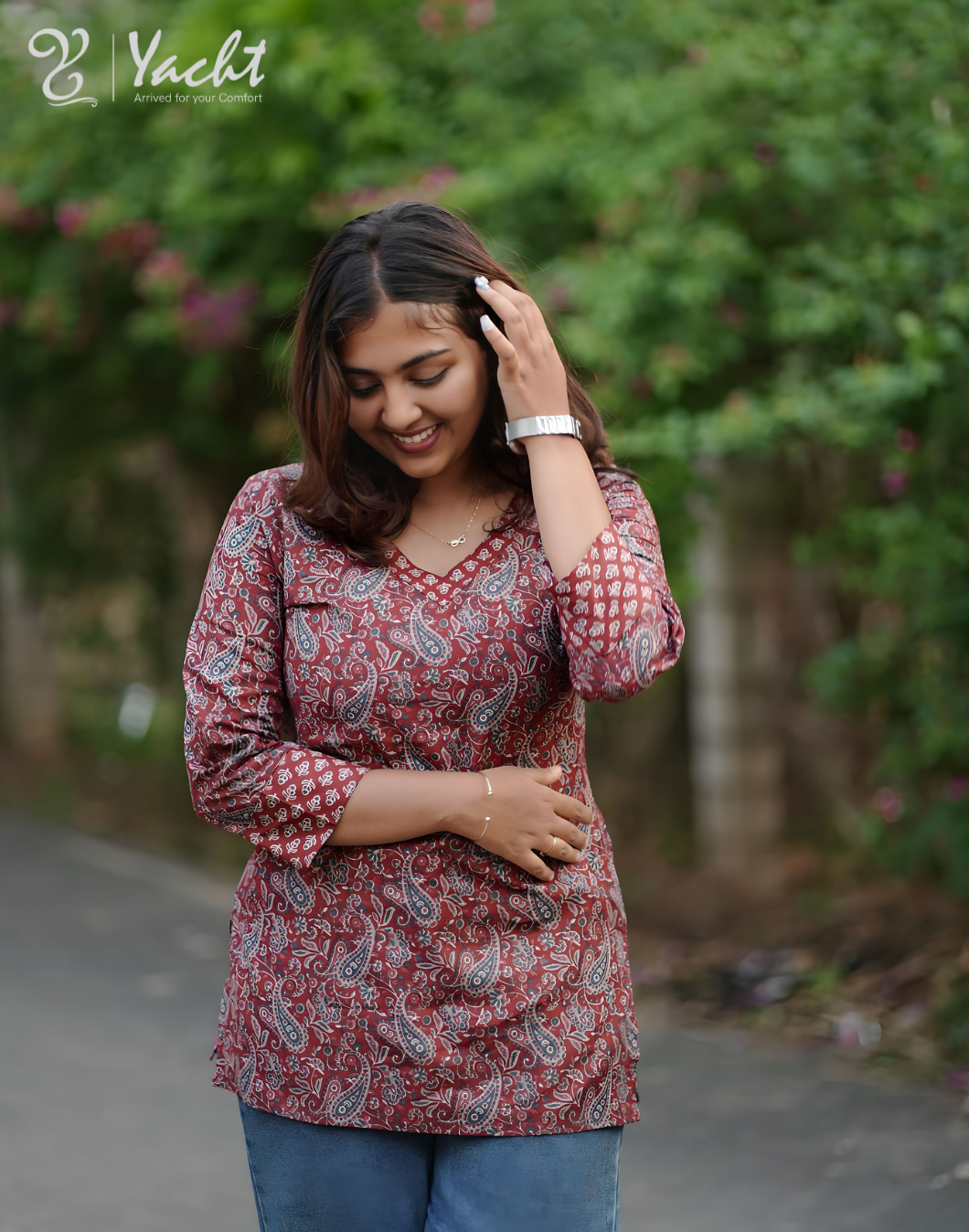 ✨ Rosewood Paisley Charm Kurti