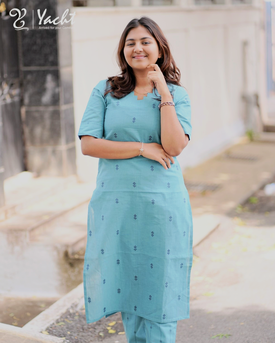 ✨ Aqua Serenity Kurti Set ✨