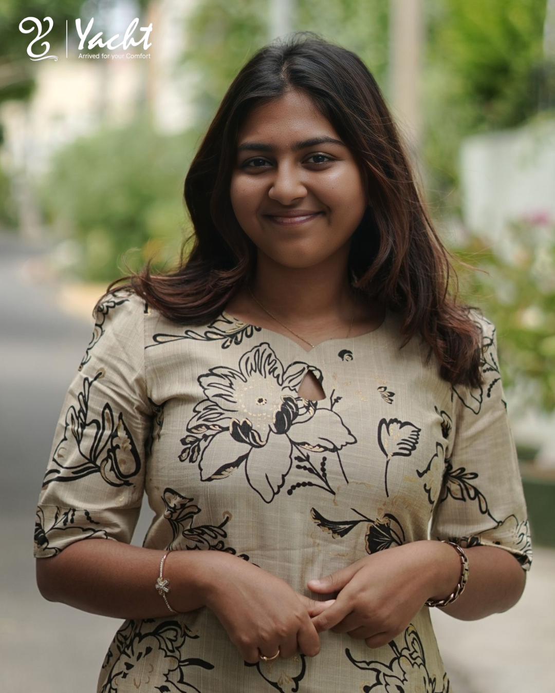 🌿 Ivory Blossom A-Line Kurti 🌿
