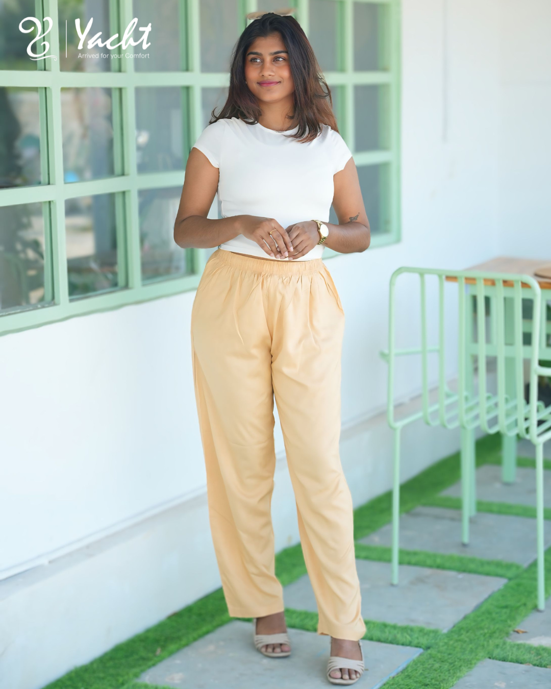 🧡Light sandal Straight Pants