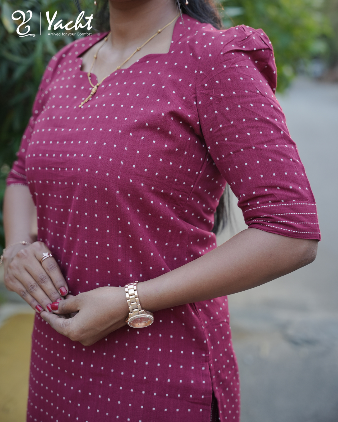 ✨Printed Straight-Cut Kurti with Notch Neck Design
