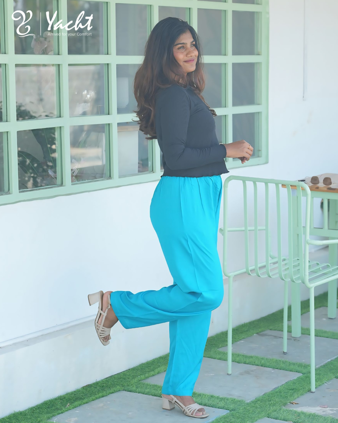 💙 Turquoise Blue Straight Pants