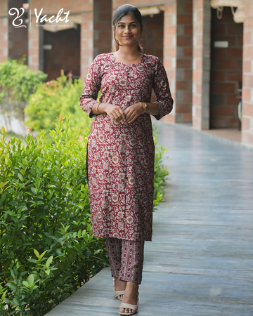 ❤️“Ruby Blossom Straight Kurti Set”