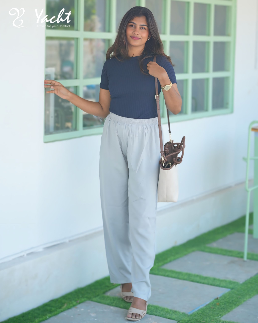 🤍 Silver Ease Straight Pants