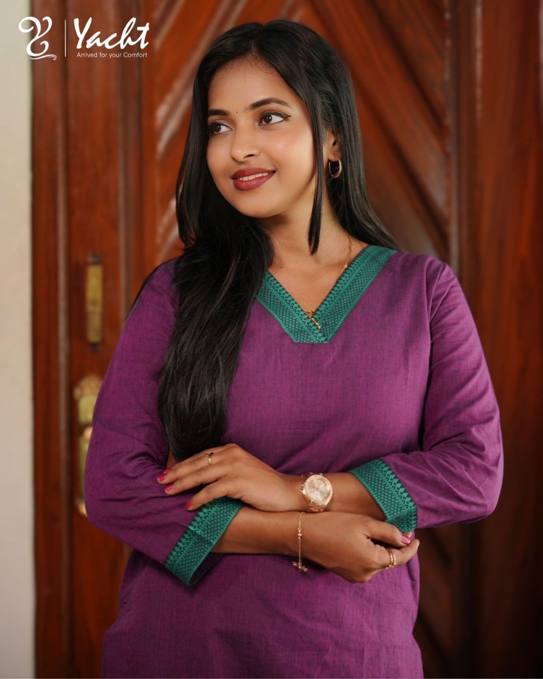 🌿Royal Plum Grace Kurti