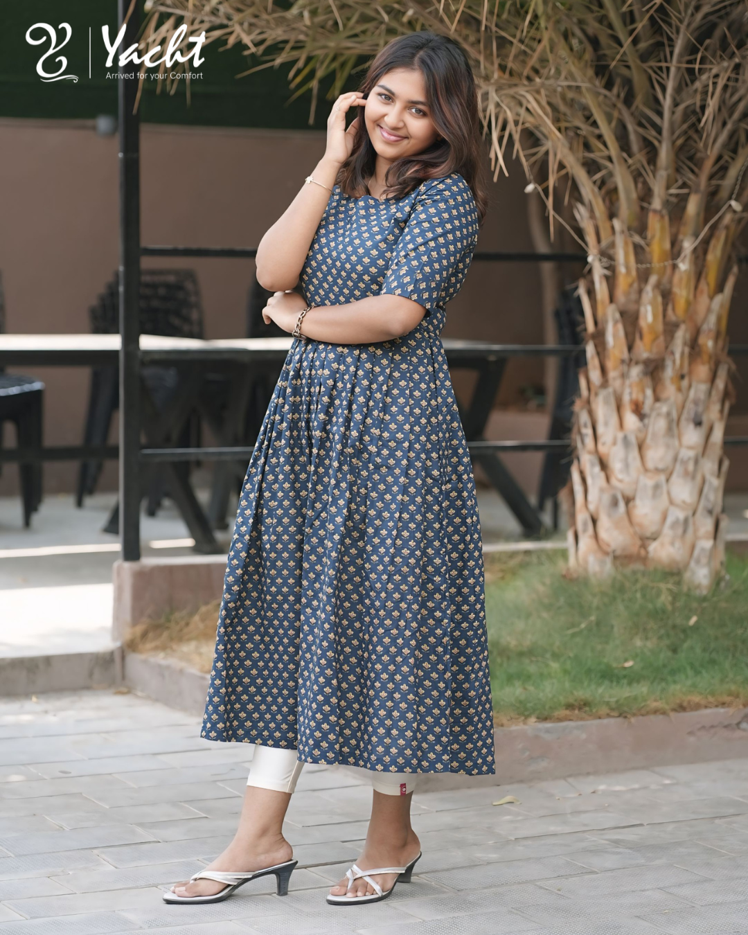 ✨Midnight Bloom Anarkali Kurti