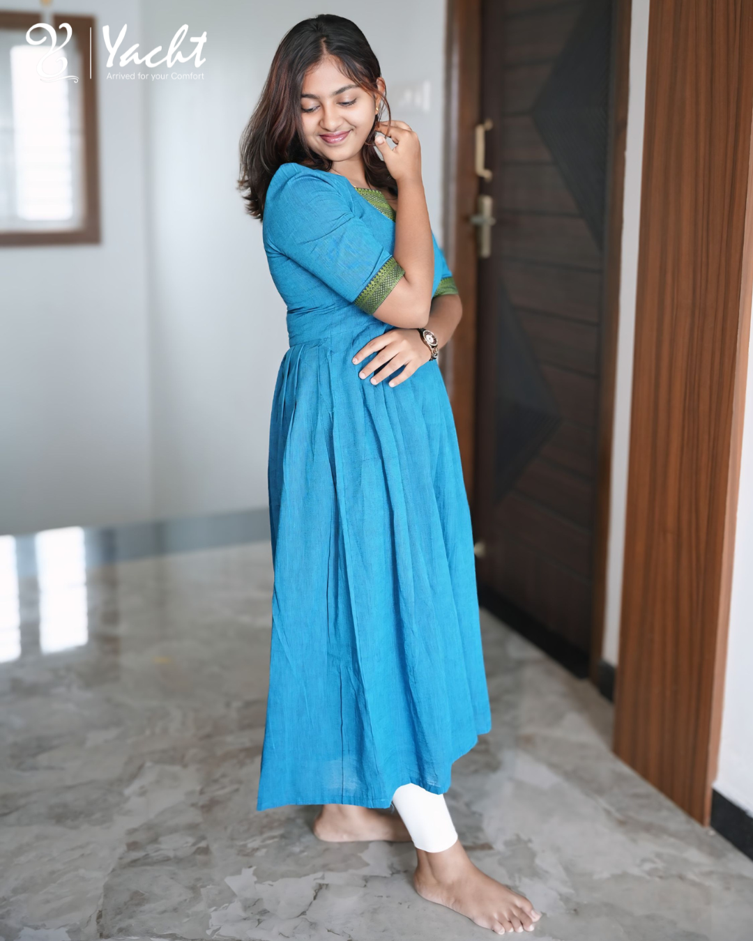 ✨ Azure Grace Flared Kurti
