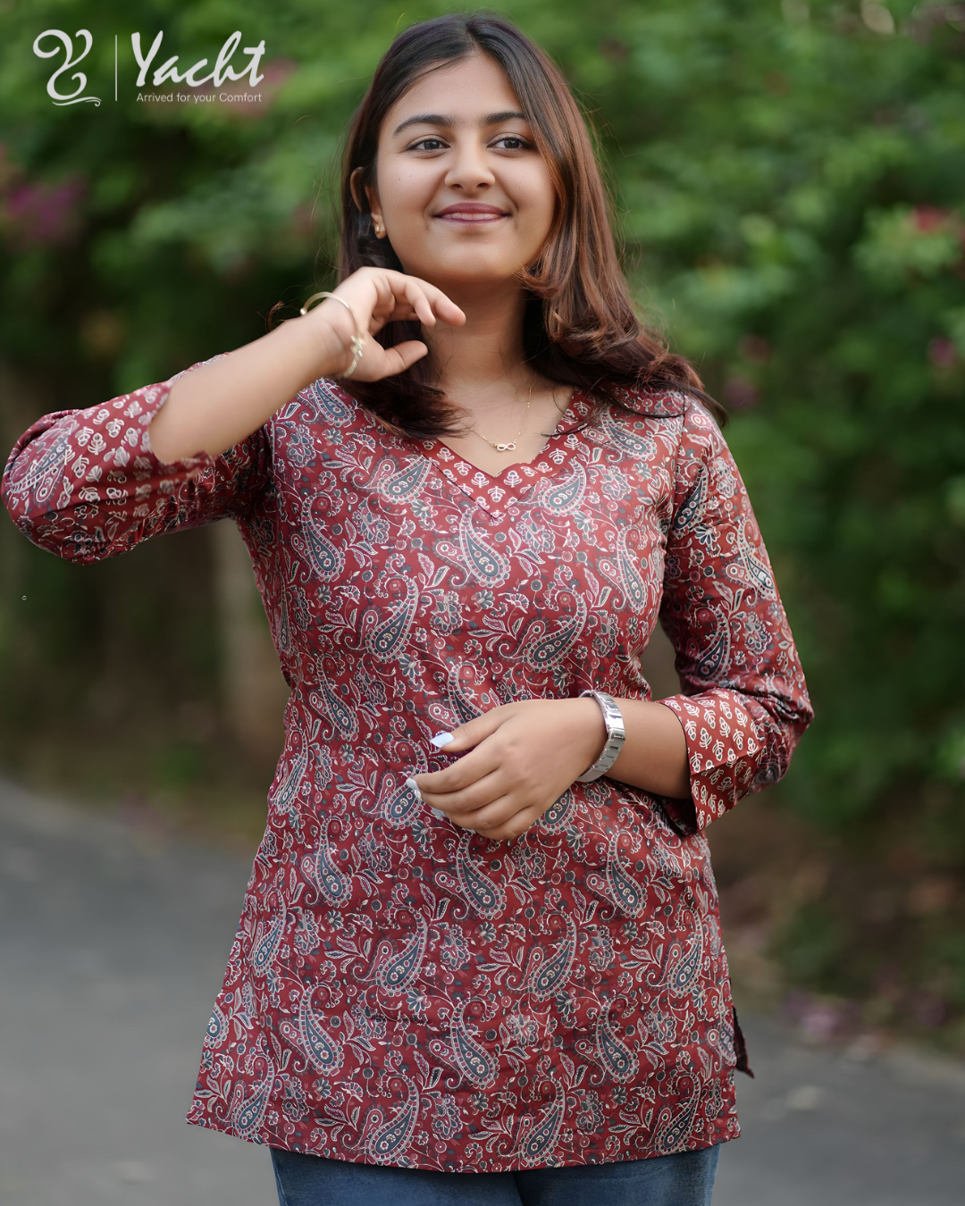 ✨ Rosewood Paisley Charm Kurti