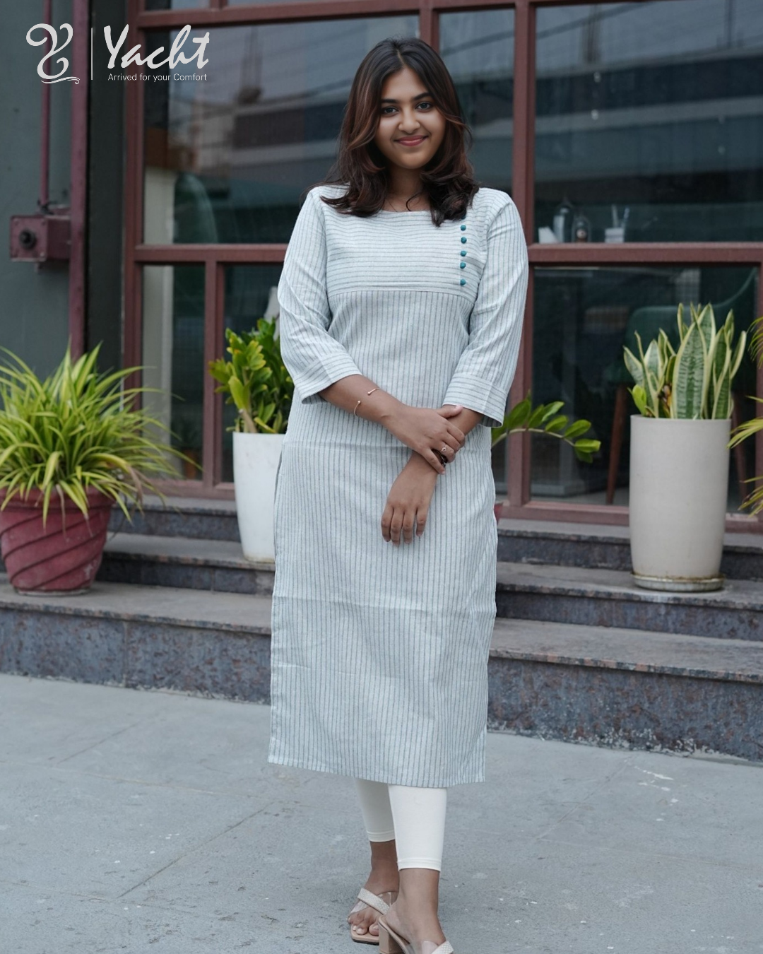 ✨ Silver Line Serenity Kurti