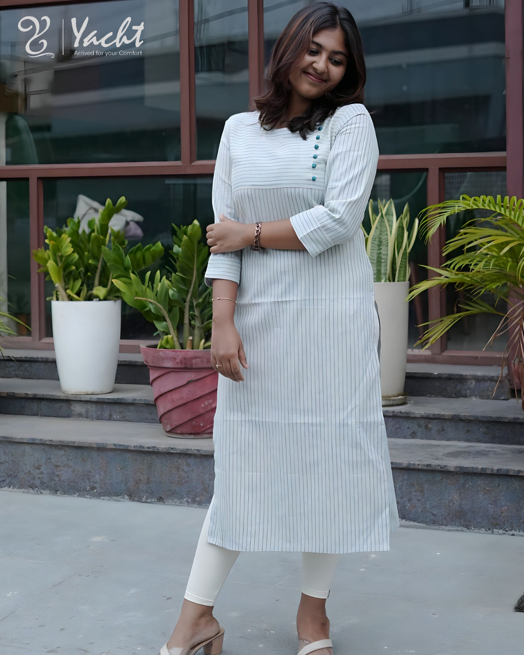 ✨ Silver Line Serenity Kurti