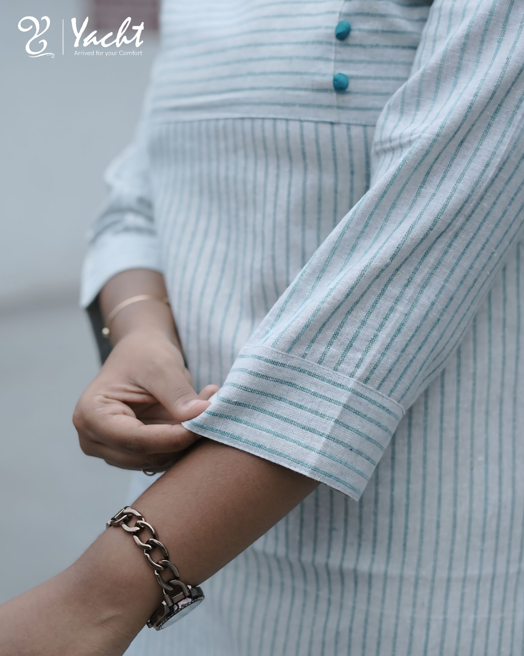 ✨ Silver Line Serenity Kurti
