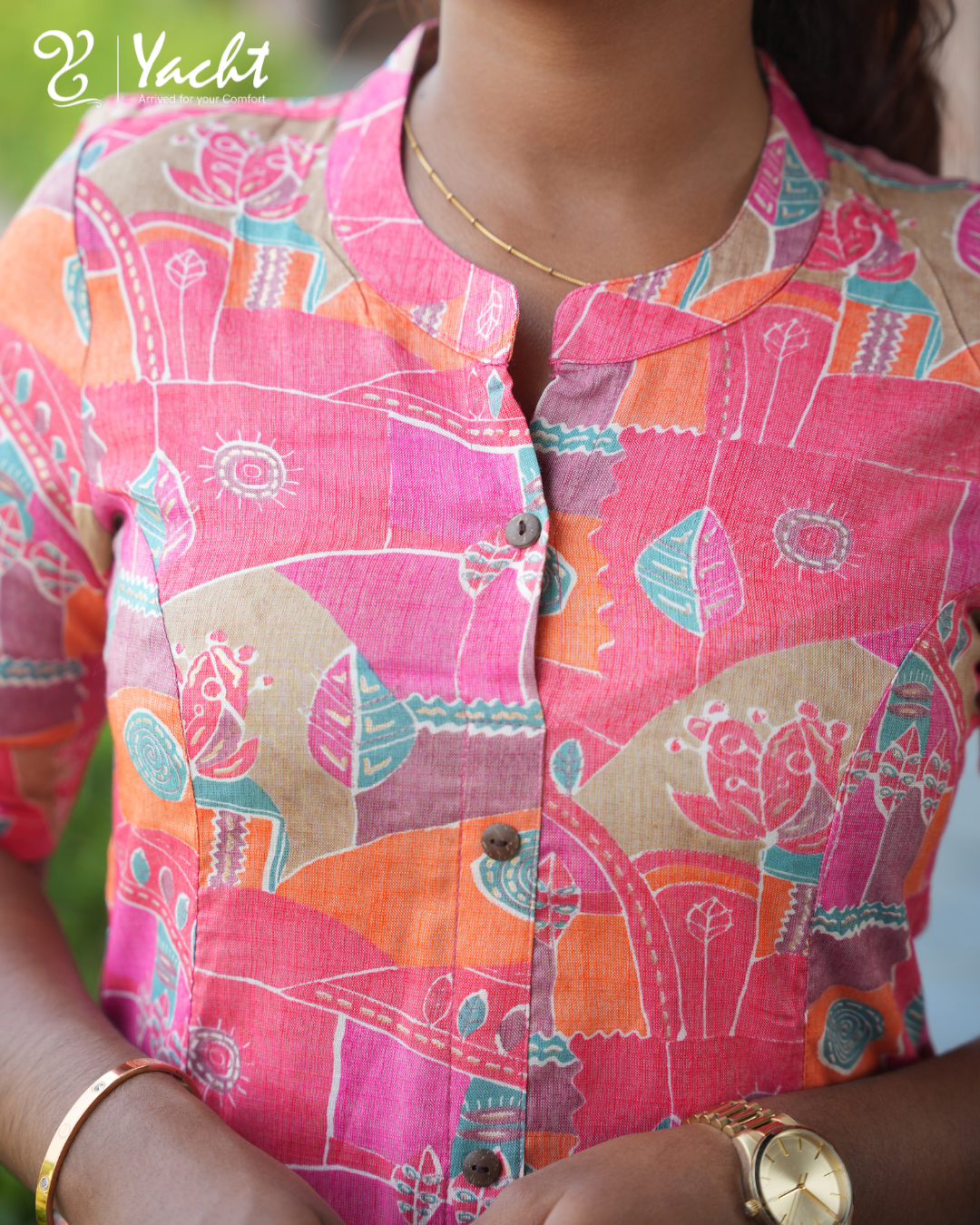 🌸“Blush Garden Printed A-Line Kurti”