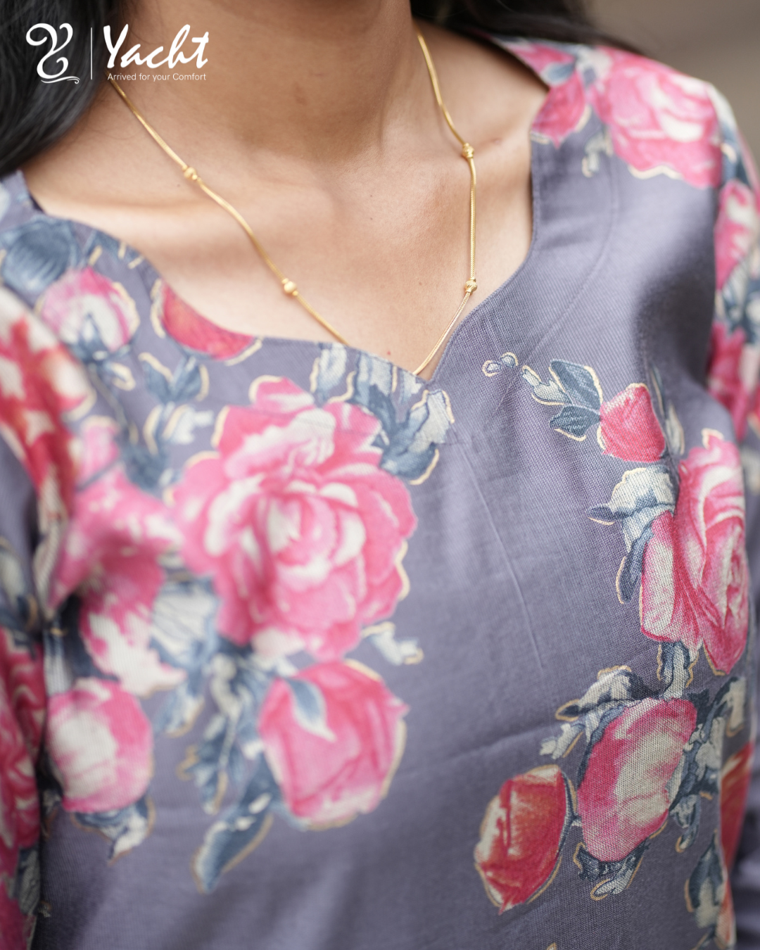 ✨Rose Mist Elegance Kurti