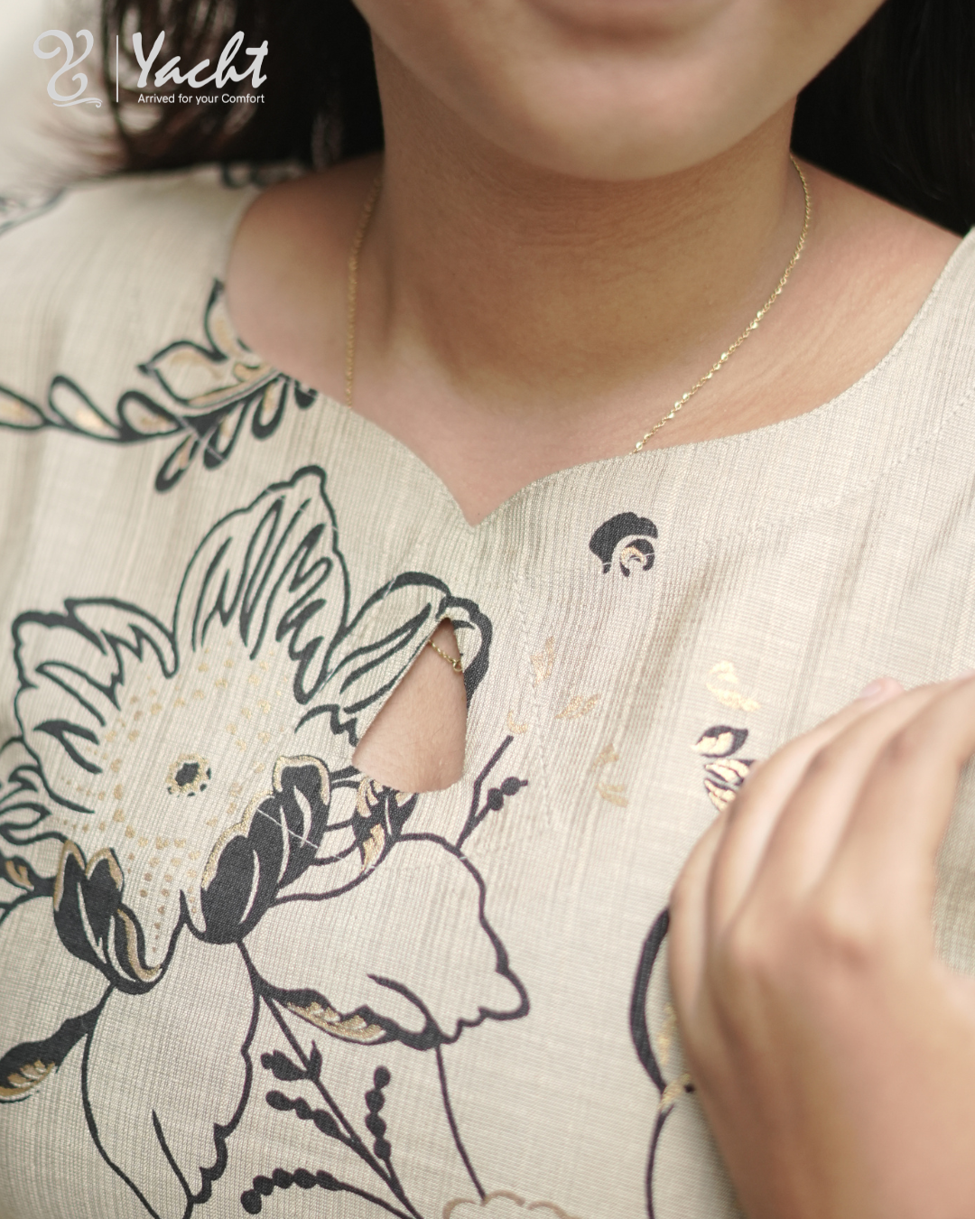 🌿 Ivory Blossom A-Line Kurti 🌿
