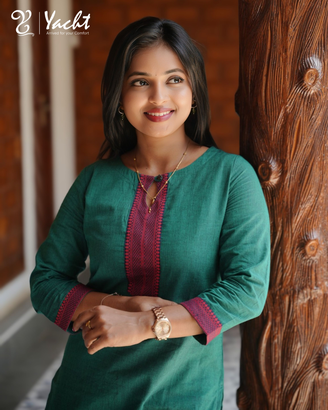 🌿 Emerald Charm Straight-Cut Kurti