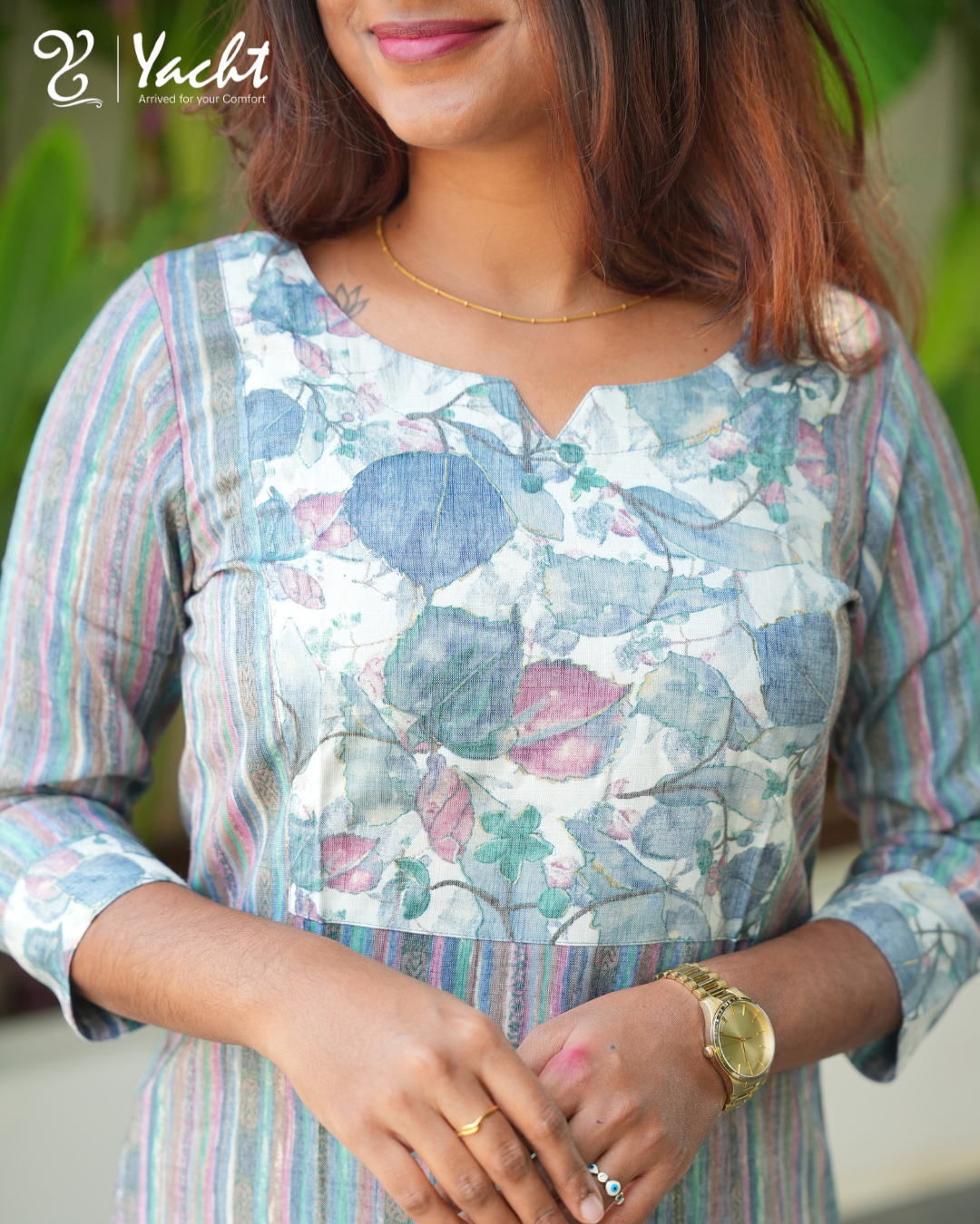 💙Sky Blue Panel Straight Kurti