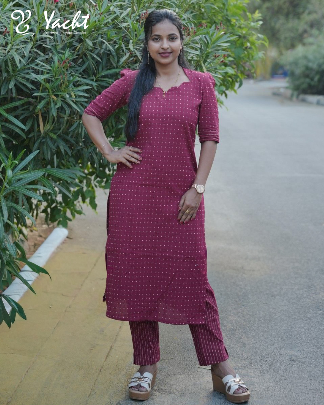 ✨Printed Straight-Cut Kurti with Notch Neck Design