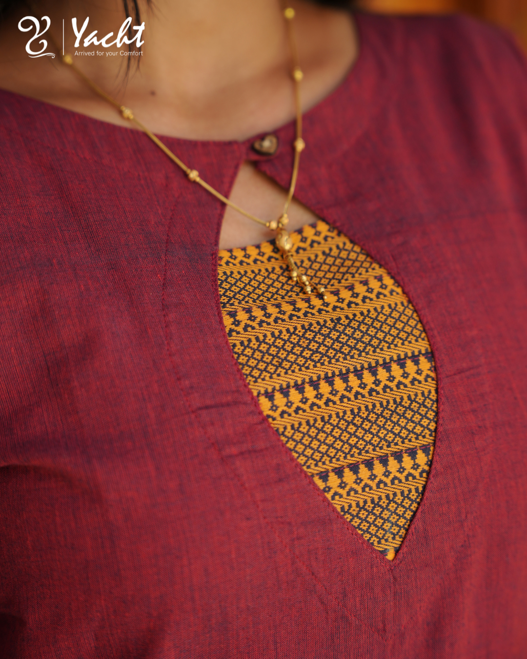 ✨Classic Straight-Cut Kurti with Ethnic Yoke Design