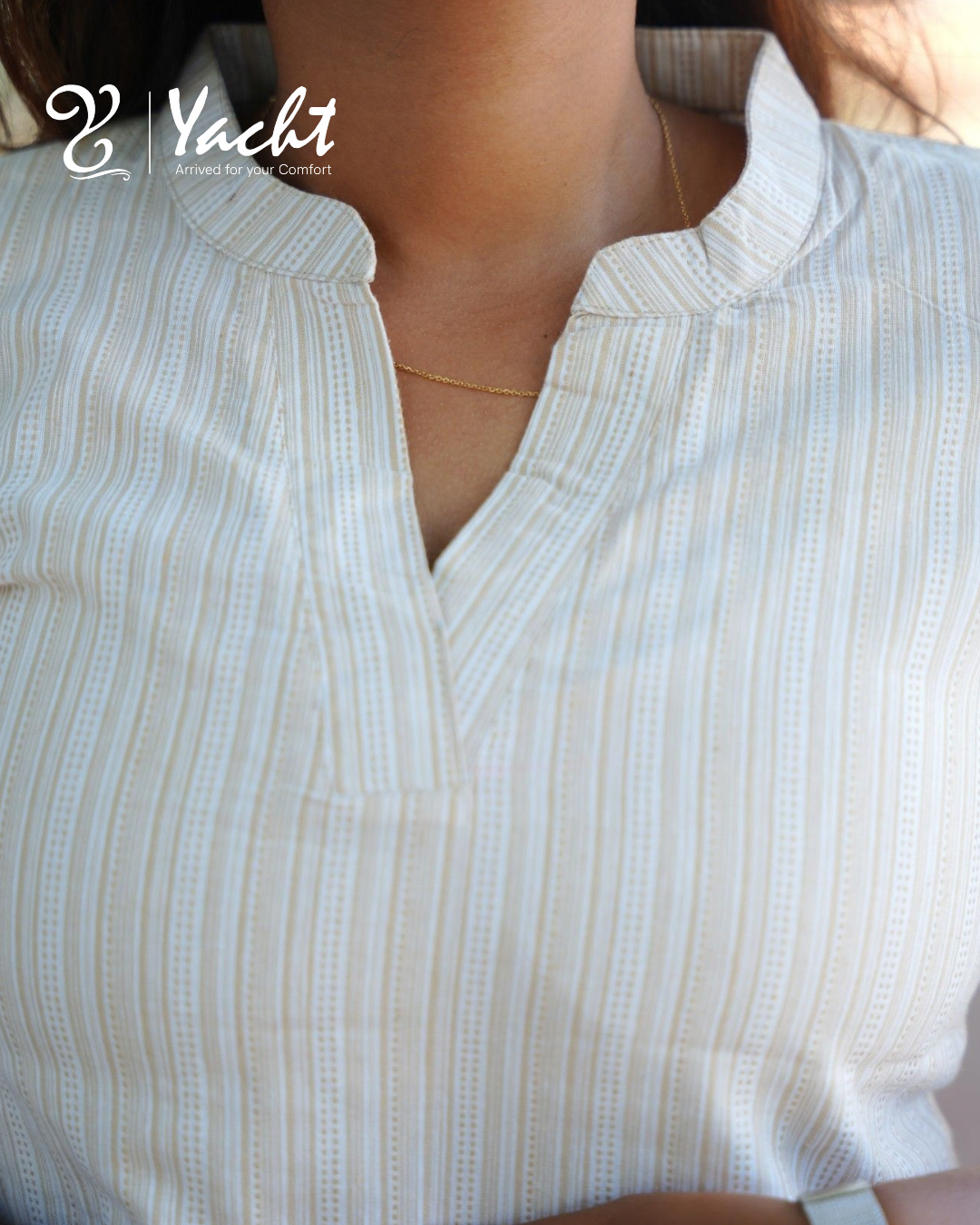 🤍 Ivory Grace – Striped 2 pcs