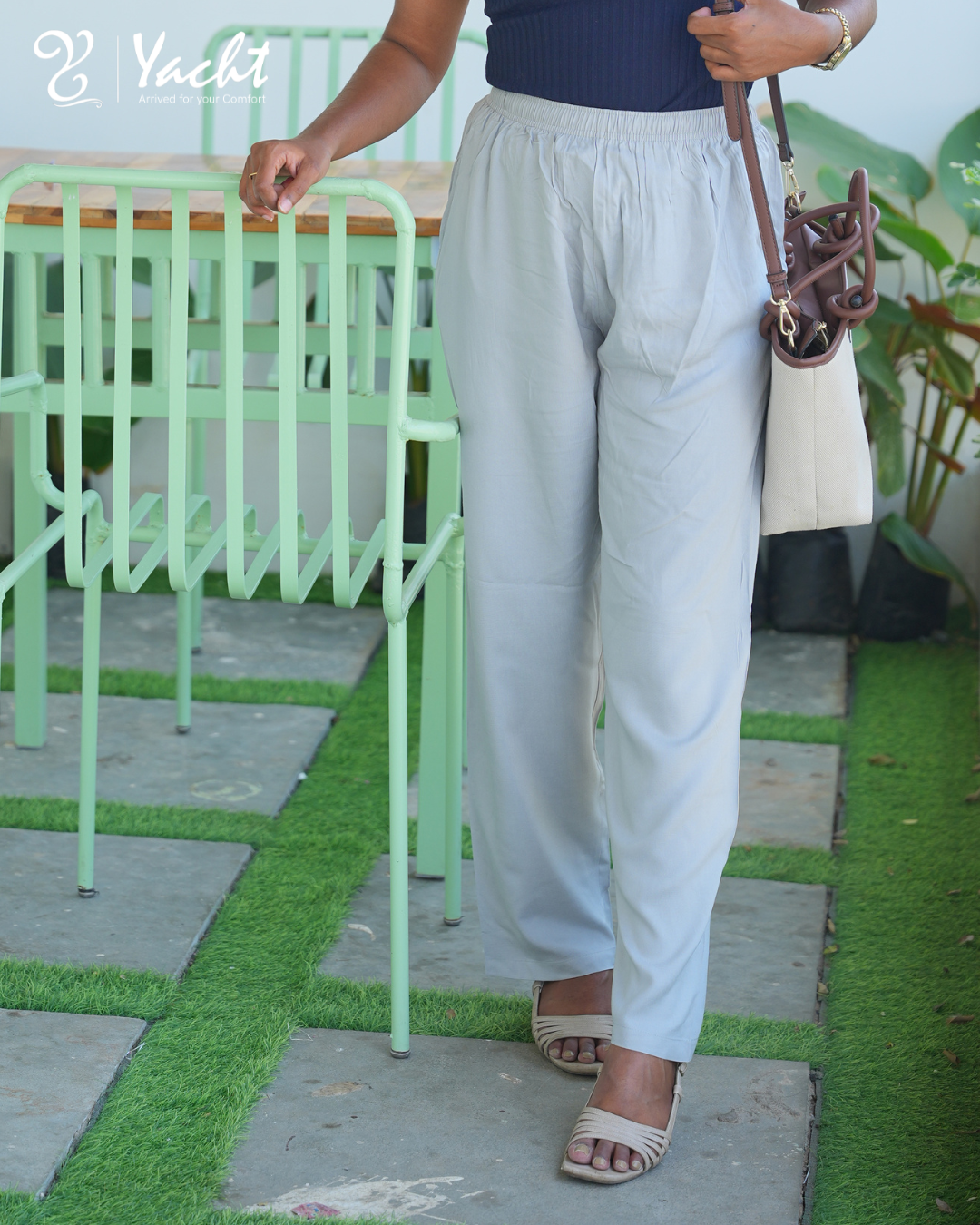 🤍 Silver Ease Straight Pants