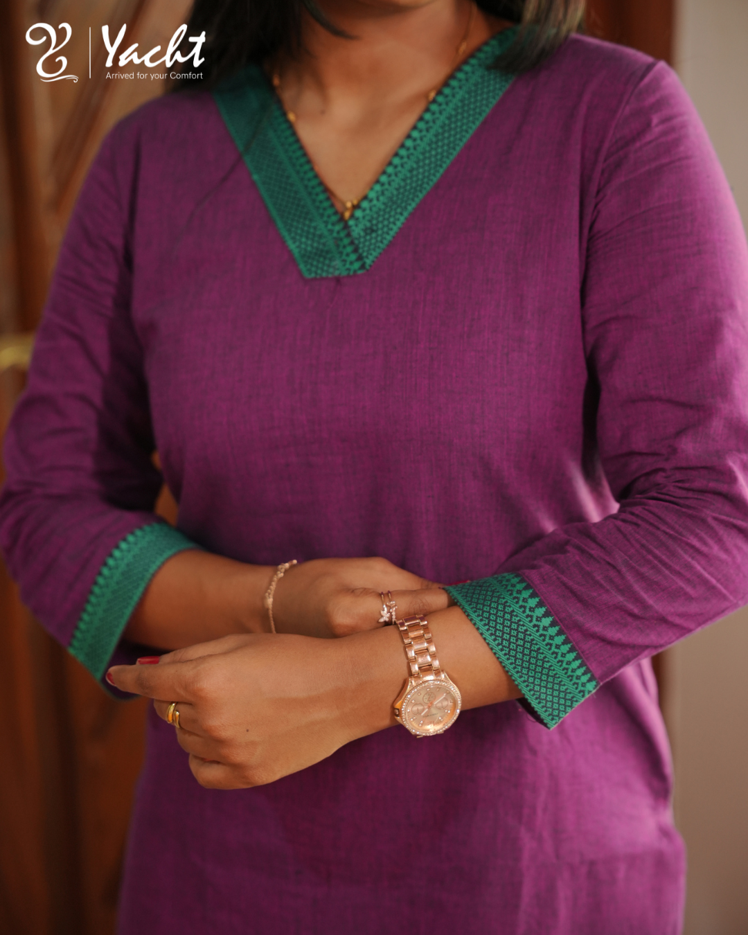 🌿Royal Plum Grace Kurti