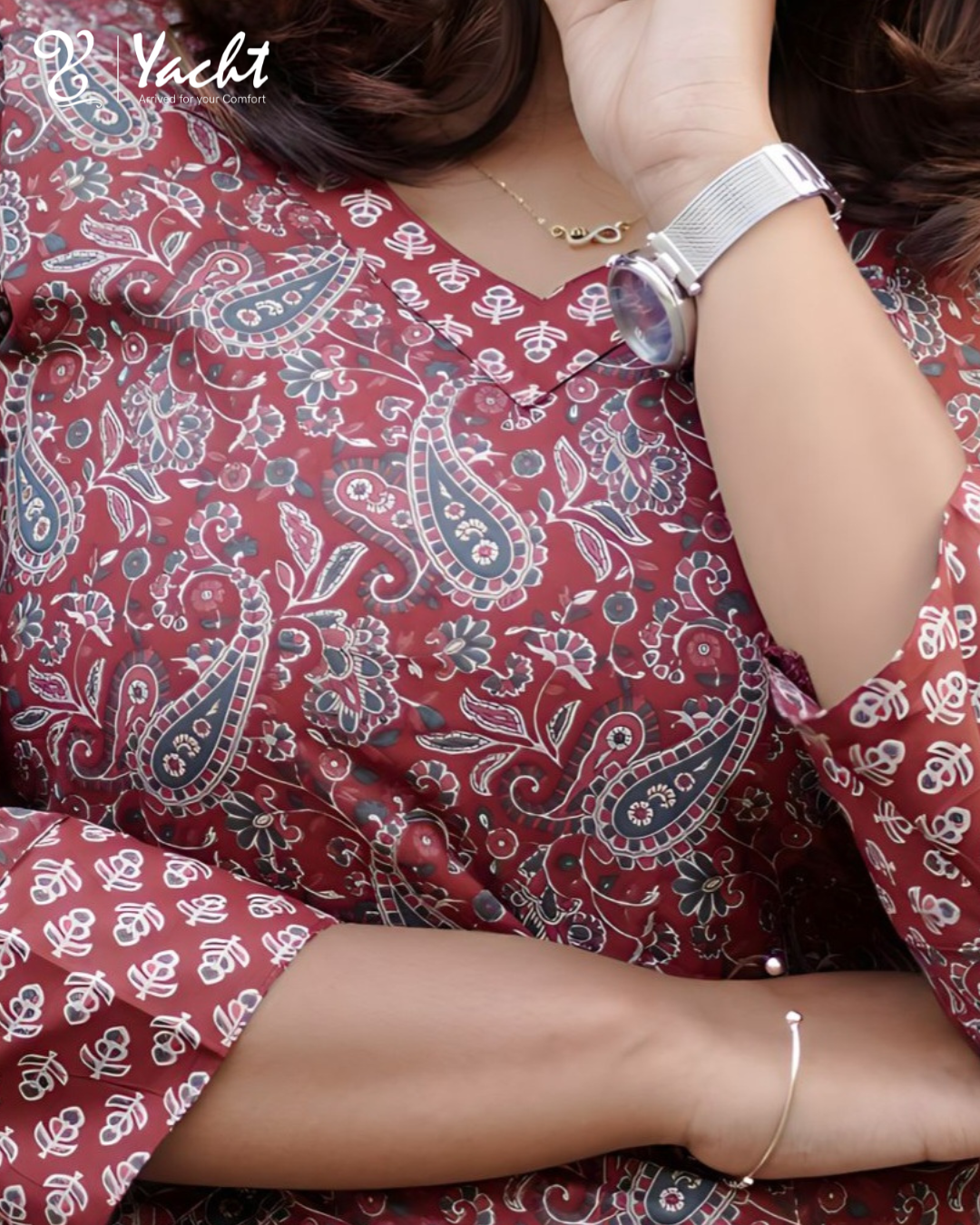 ✨ Rosewood Paisley Charm Kurti