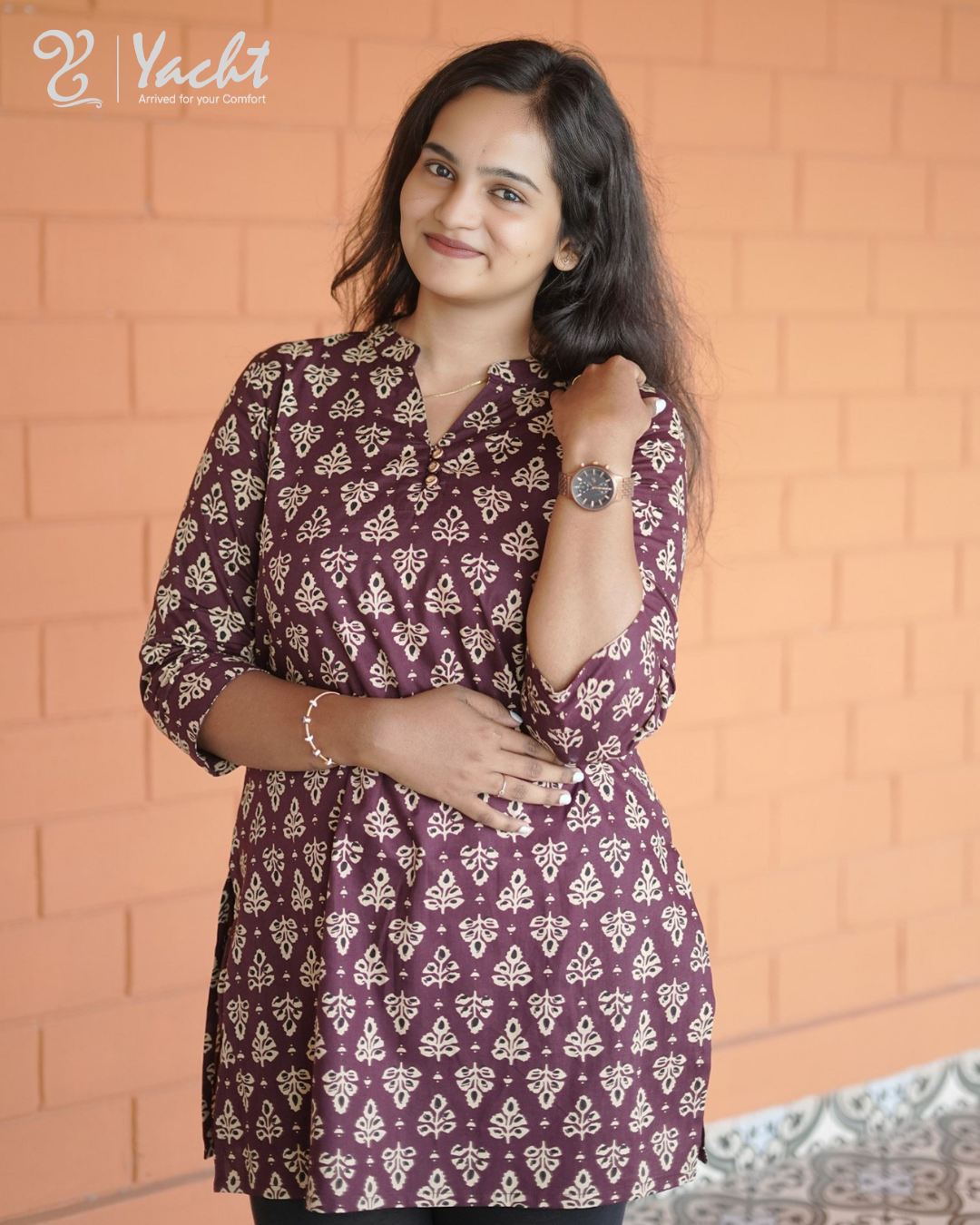 ✨ Royal Plum Bloom Kurti ✨