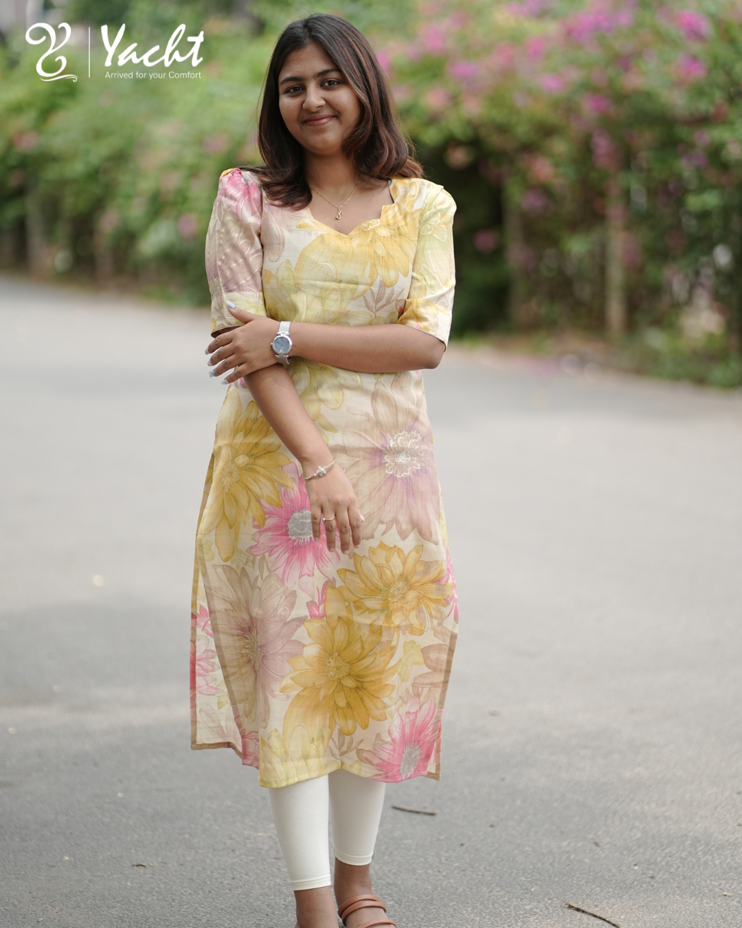 ✨ Golden Petal Glow Kurti