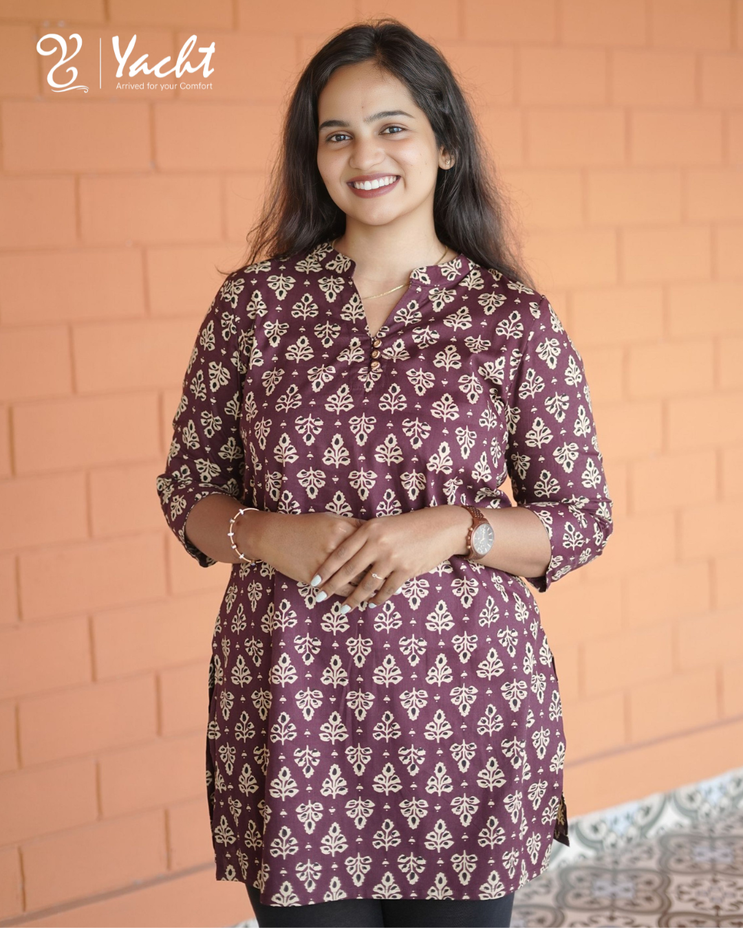 ✨ Royal Plum Bloom Kurti ✨