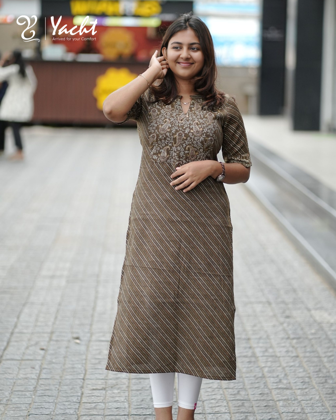 Olive Heritage Straight Kurti