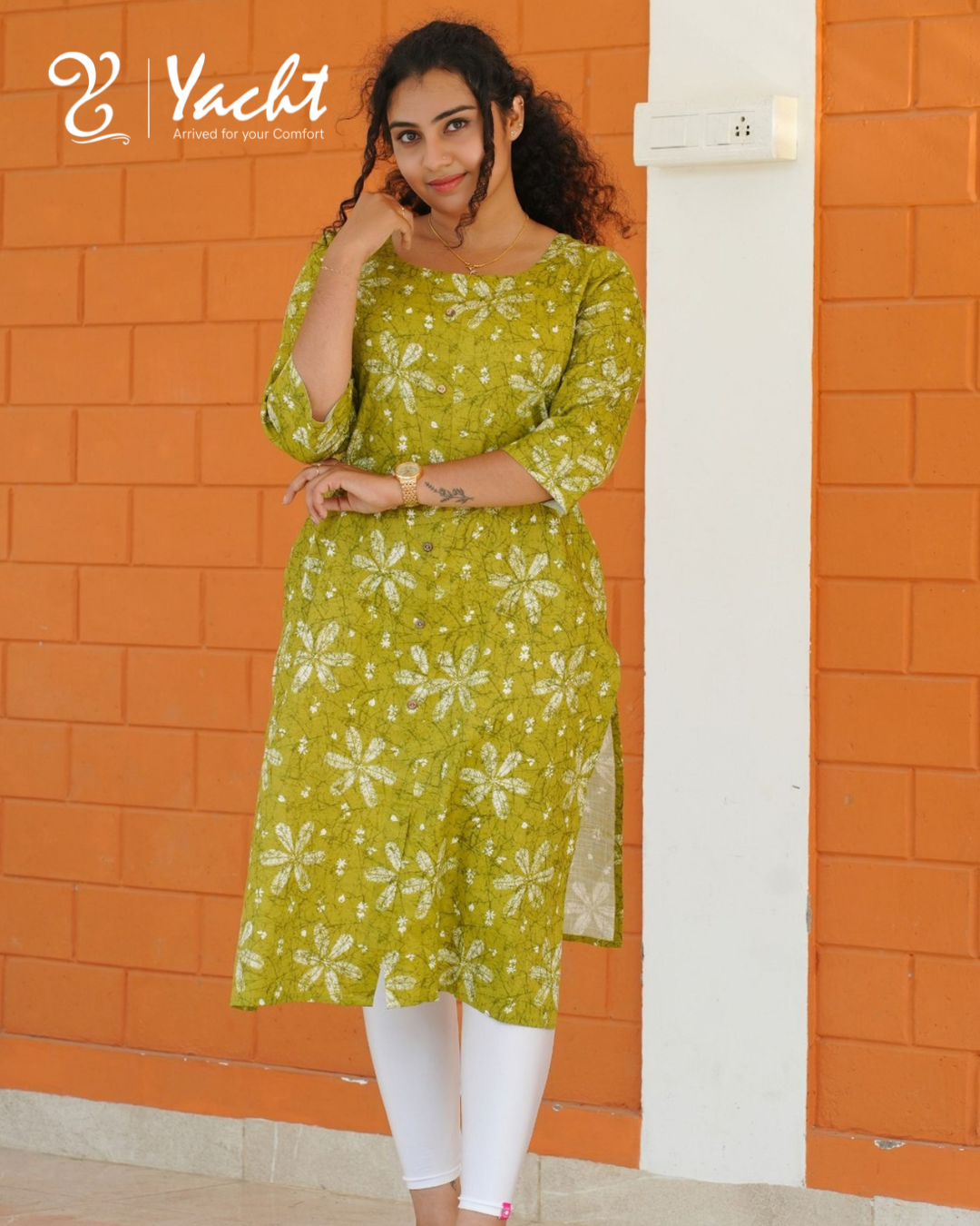 🌺Greenish Blossom Charm Kurti