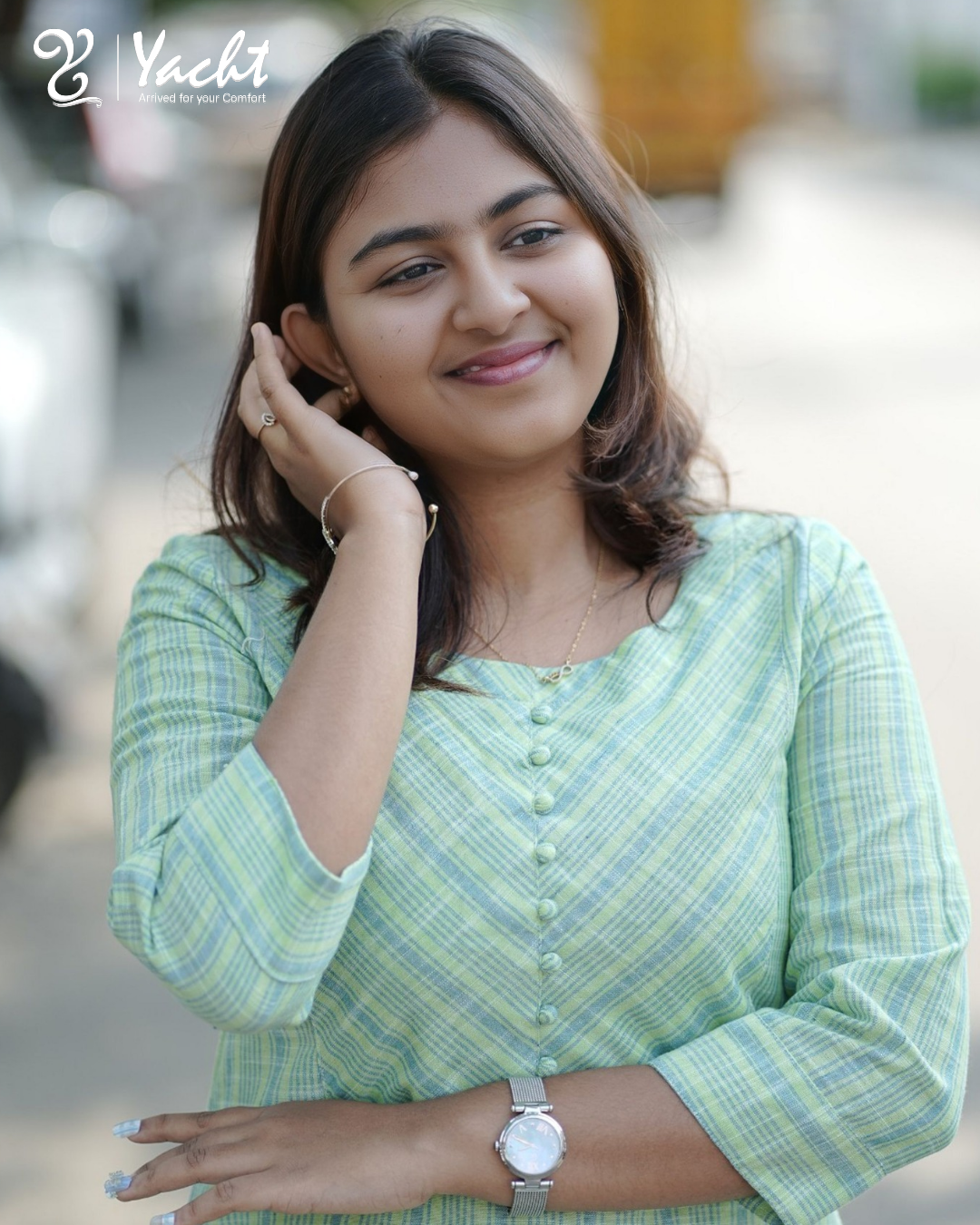 ✨ Mint Meadow Checks Kurti