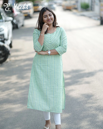✨ Mint Meadow Checks Kurti