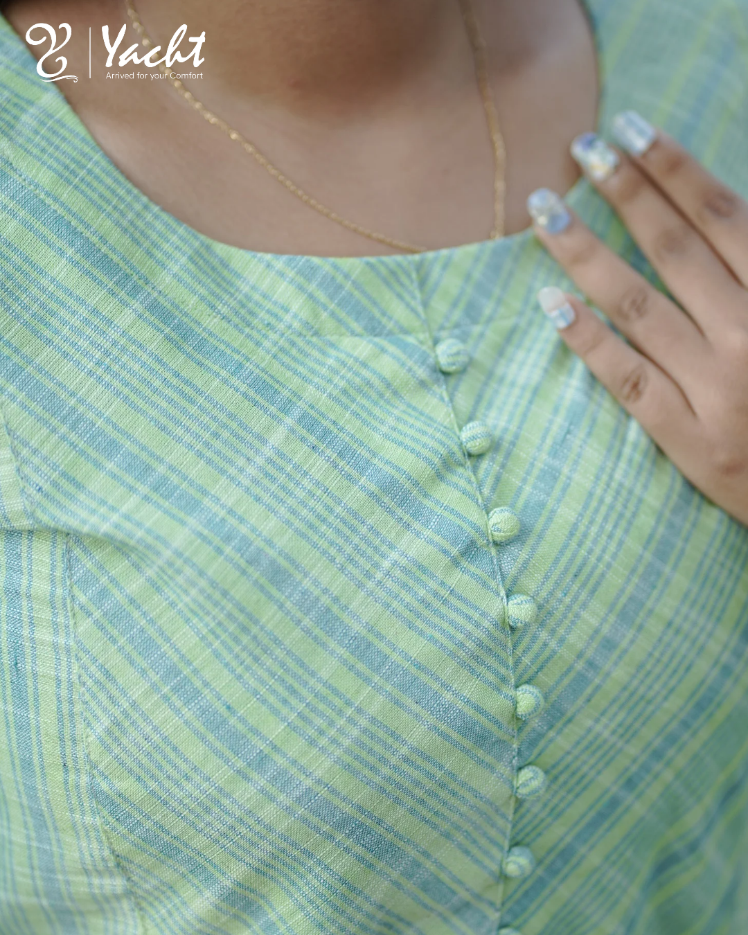 ✨ Mint Meadow Checks Kurti