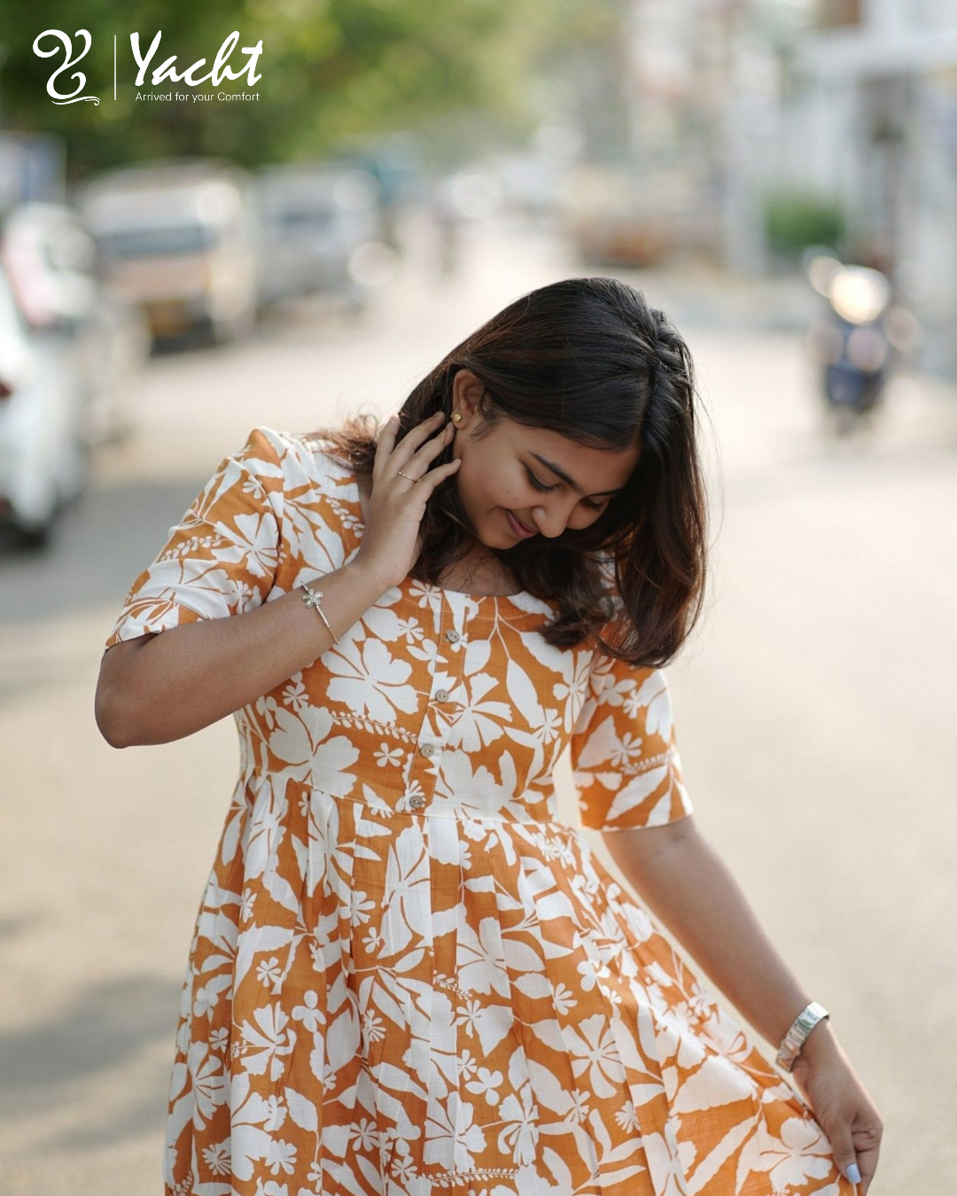 Sunset Bloom A-Line Kurti