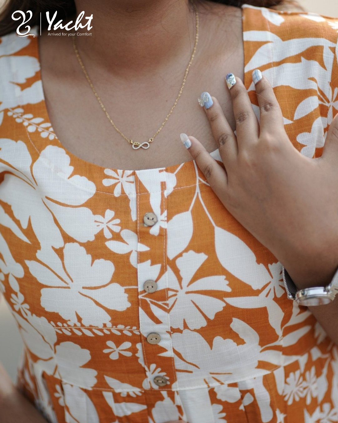 Sunset Bloom A-Line Kurti
