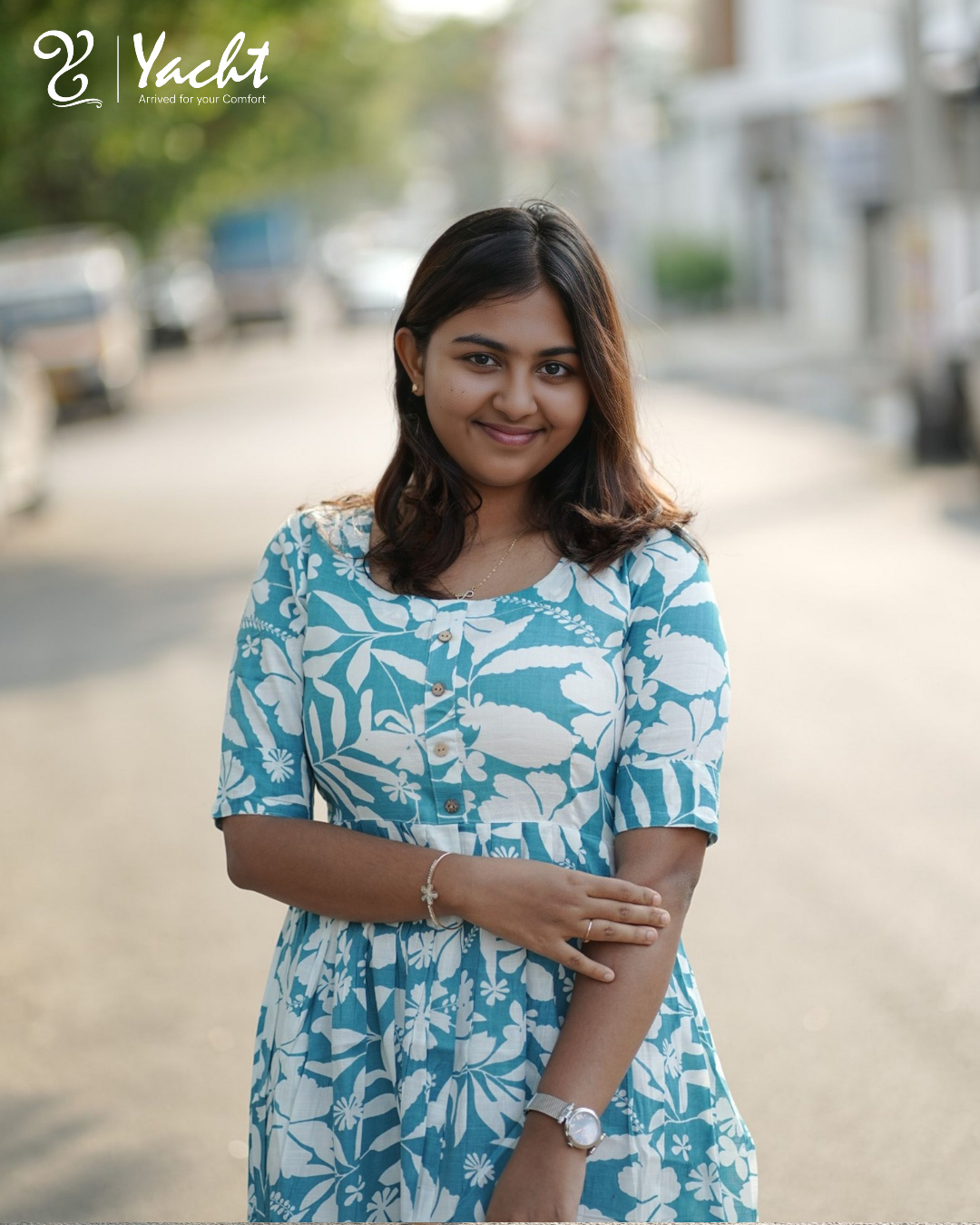 Ocean Bloom A-Line Kurti