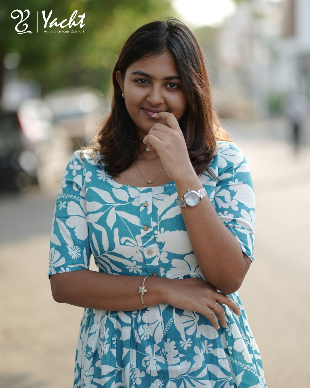 Ocean Bloom A-Line Kurti