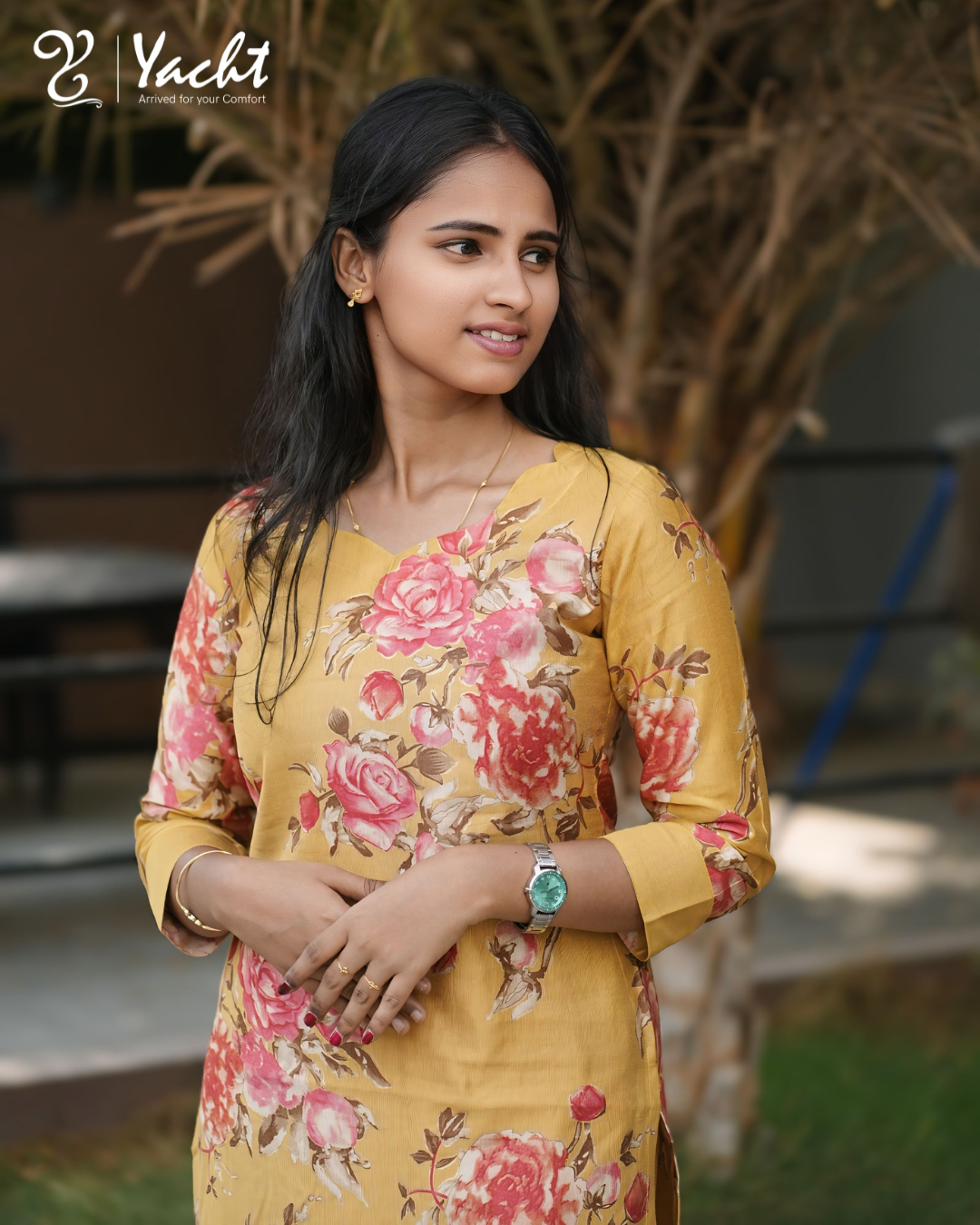 ✨Golden Bloom Elegance Kurti
