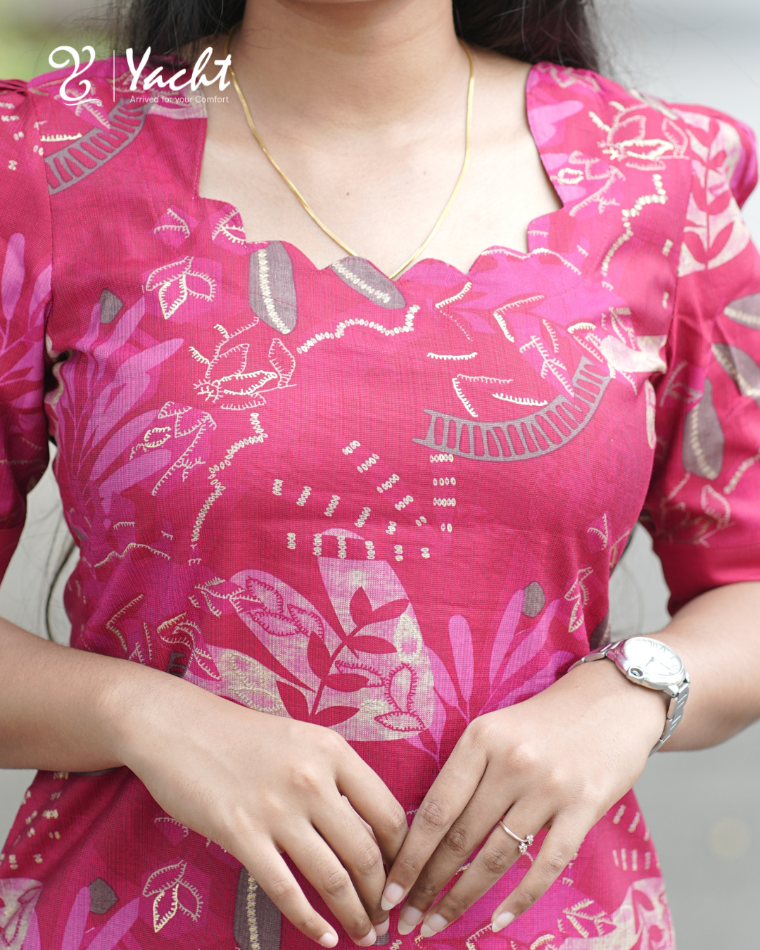 Berry Bloom Printed Kurti Set