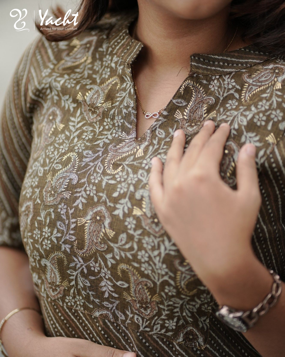 Olive Heritage Straight Kurti