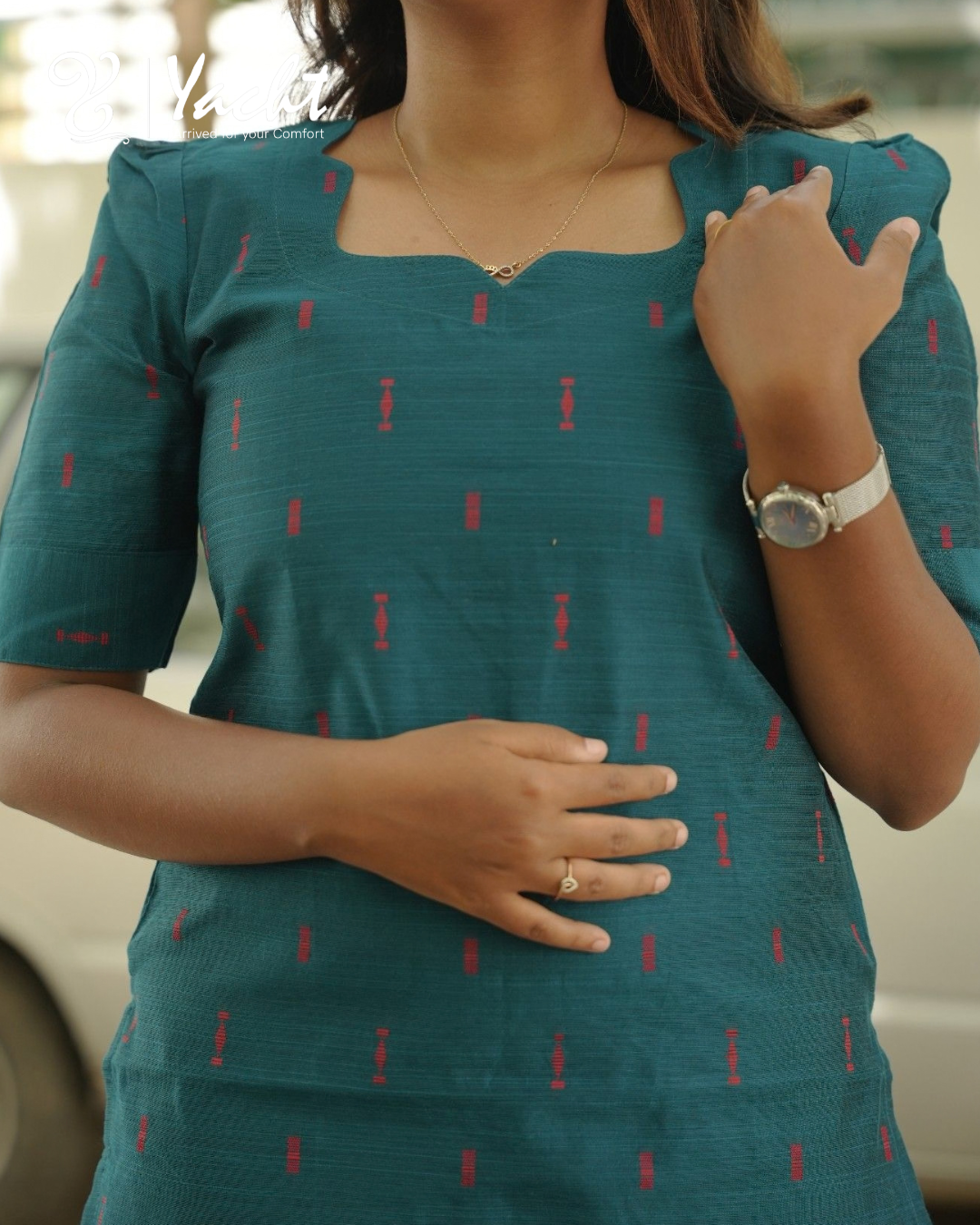 💙 Ramar Blue Raw Silk Kurti