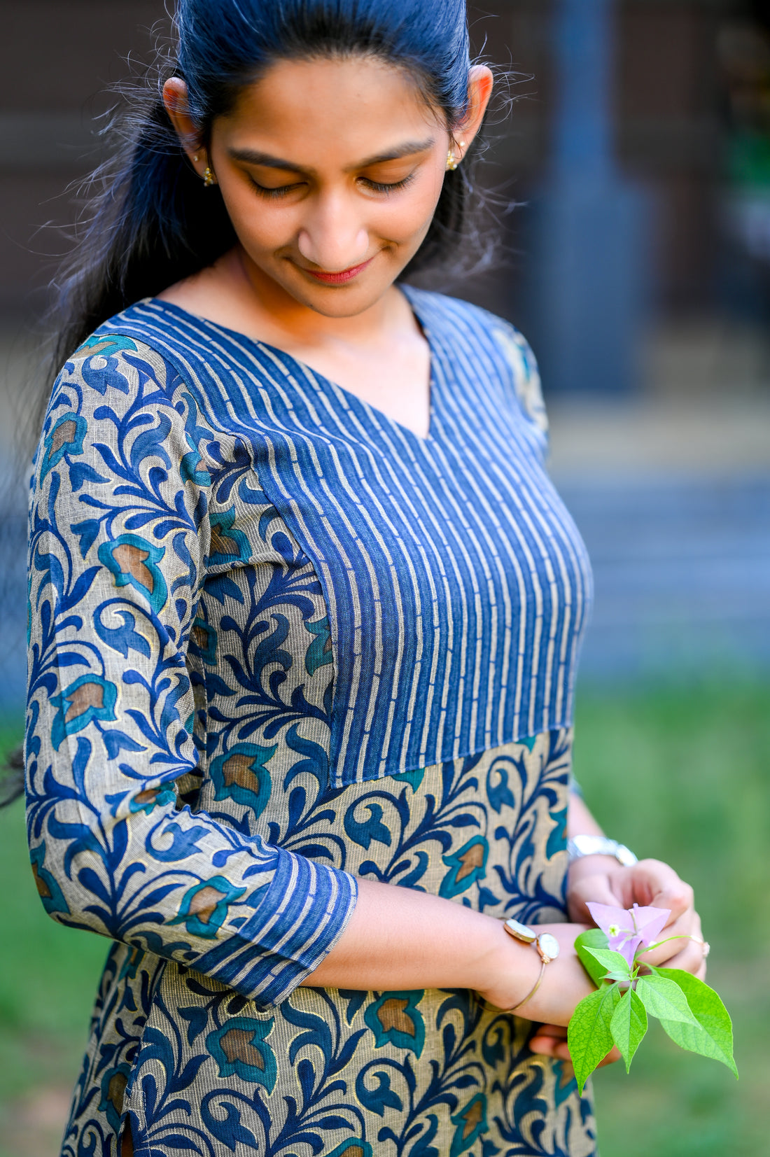 💙Indigo Grace Panel Kurti