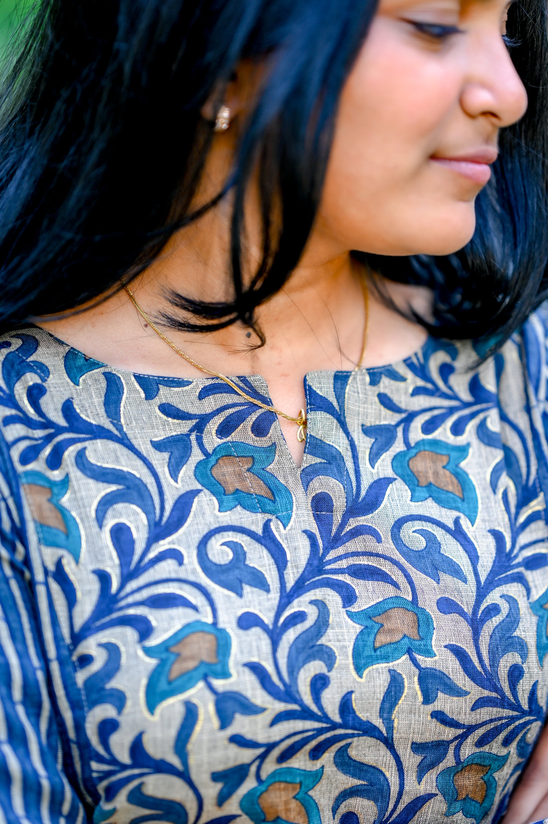 💙Indigo Grace Panel Kurti