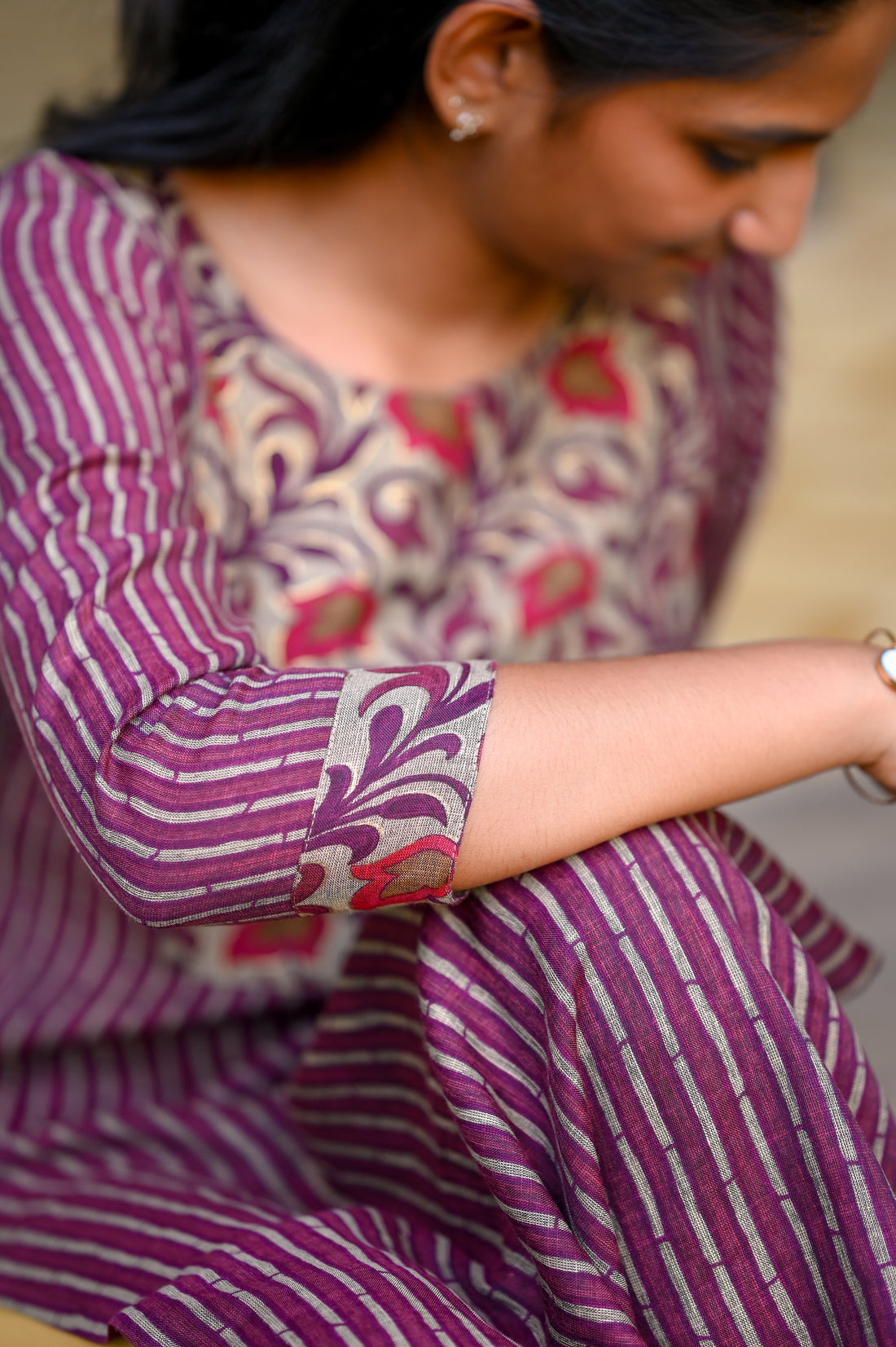 ♥️Royal Plum Twin Kurti Top