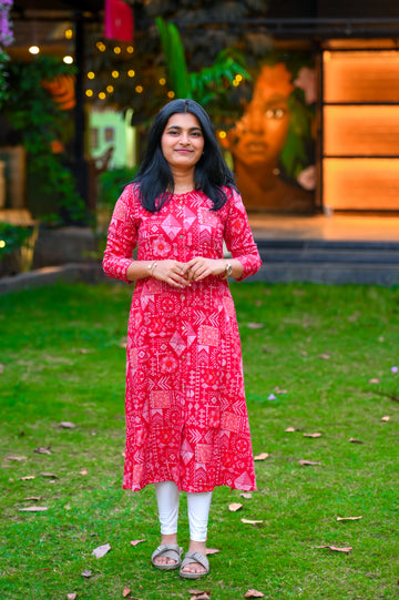 ♥️Ethnic Printed A-Line Kurti