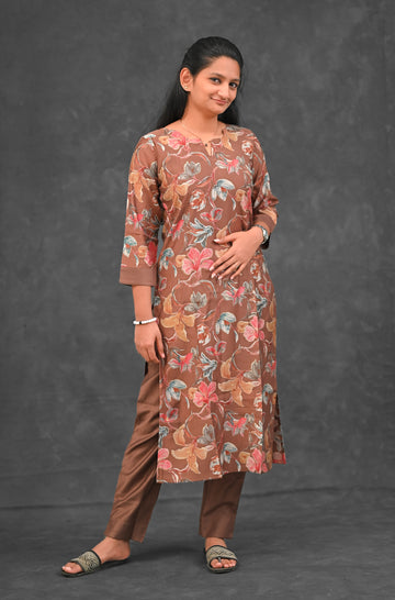 🍂 Autumn Bloom Straight Kurti Set