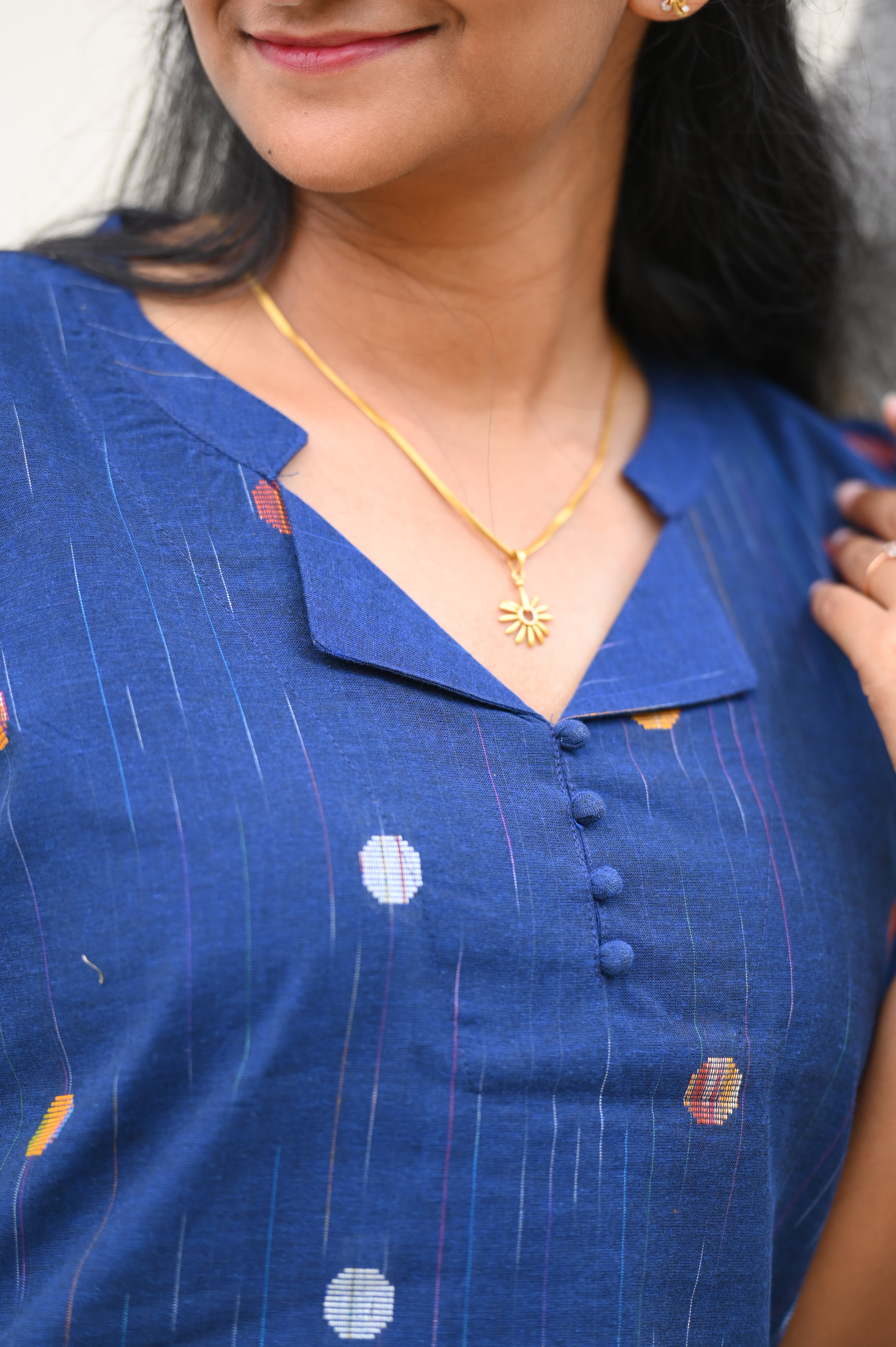 💙Midnight Dot Elegance Kurti Set