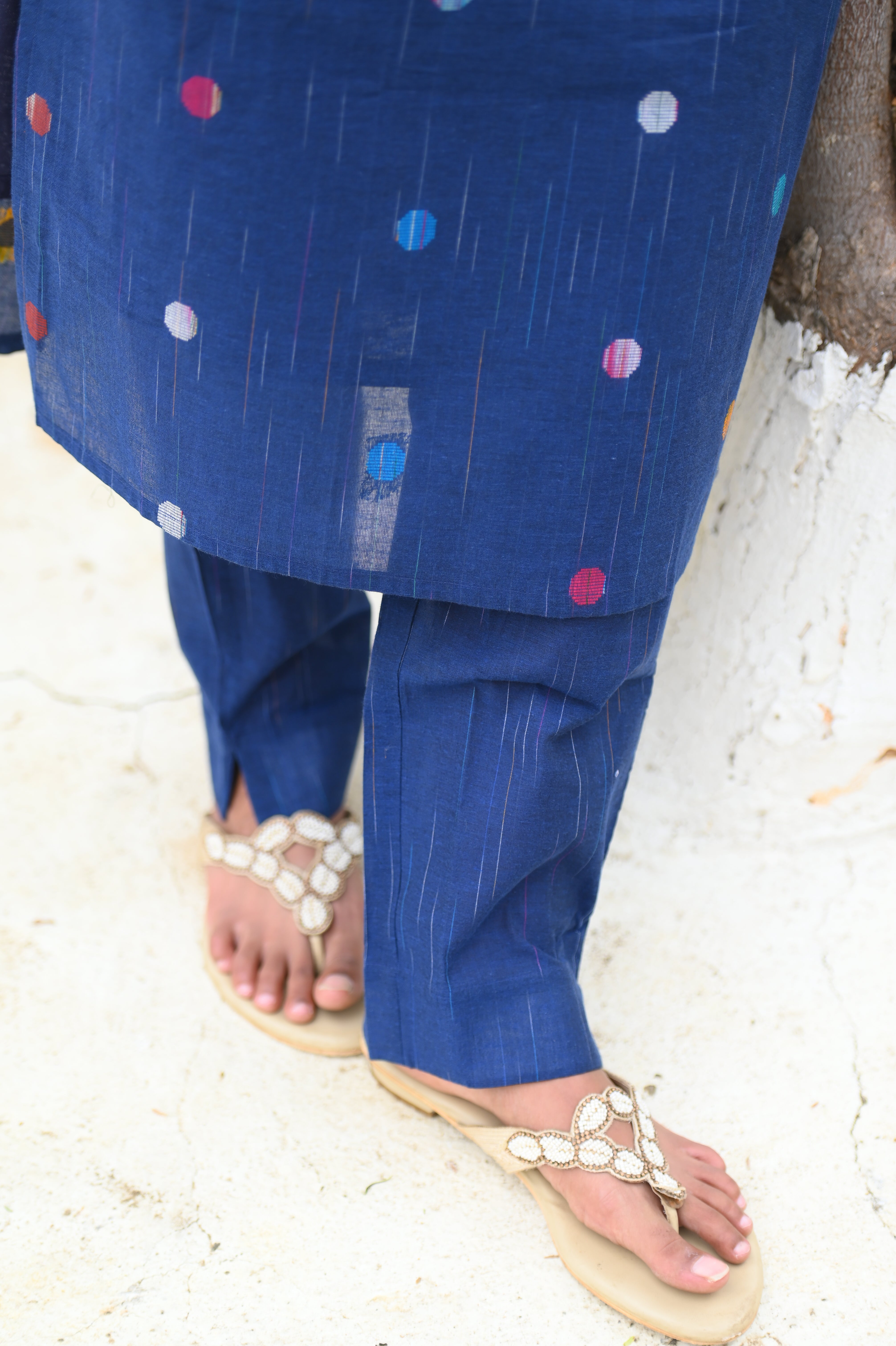 💙Midnight Dot Elegance Kurti Set